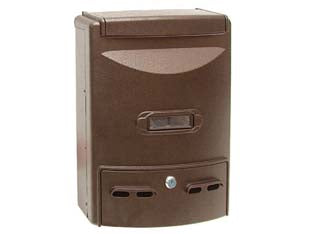 Cassetta postale in alluminio portariviste per esterni europa bronzo - cm.28,5x10x38h. colore bronzo - cilindro a leva con 2 chiavi tipo SILCA RC5