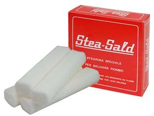 Candela di stearina - n.10 candele da gr.100 - stearina speciale per saldare a stagno congiunzioni di tubazioni in piombo con piombo, ottone, rame, ferro, zinco negli impia...