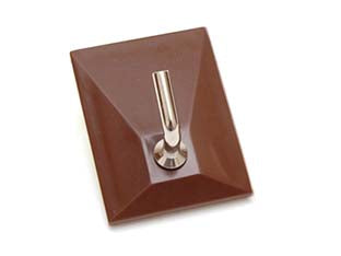 Ganci adesivi in plastica marroni 1 posto - mm.30x40 - con gancio in metallo