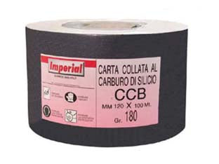 Carta al carburo di silicio ccb - grana 280 - mm.120 h. utilizzo: ottima nella carteggiatura e finitura a secco di vernici poliestere trasparenti, utilizzabile con macch...