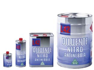 Diluente nitro antinebbia - lt.5 - diluente nitro antinebbia di formulazione bilanciata, idoneo per la diluzione di vernici di fondo, antiruggini e per usi gene...