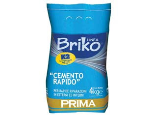 K2 linea briko cemento rapido grigio in polvere - Kg.4 in busta - per piccoli lavori di riparazione e stuccatura, colore grigio