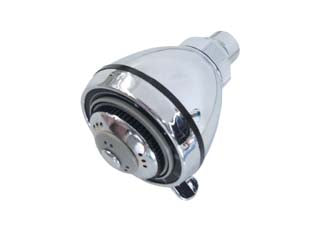 Soffione per doccia multifunzione - attacco F 1/2' con snodo, multifunzione, getti anticalcare, in plastica cromata