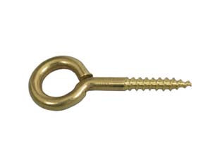Occhiolo con vite per legno - mm.21x70 - ø mm.4,5x25 - in acciaio ottonato
