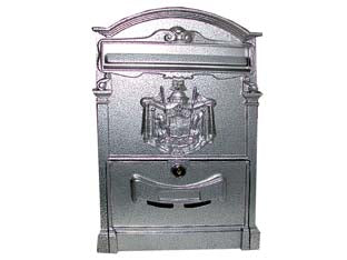 Cassetta postale in alluminio per esterni residence grigia - cm.25x9x41h. colore grigio - cilindro a leva con 2 chiavi tipo SILCA RC5