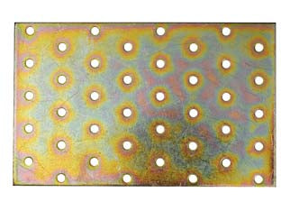 Piastra di giunzione dritta larghezza mm.100 - mm.120x100 - in acciaio tropicalizzato, spessore mm.2,5, fori mm.5