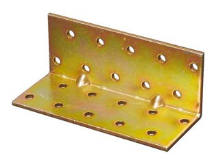 Piastra di giunzione ad angolo pesante larghezza mm.100 - mm.80x80x100 - in acciaio tropicalizzato, spessore mm.2,5, fori ø mm.5