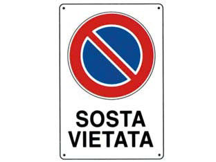 Cartello sosta vietata - cm.20x30h. - in polipropilene compatto