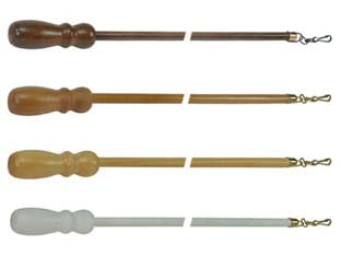 Frusta in legno - cm.125 - bianco - per tirare la tenda su bastoni in legno