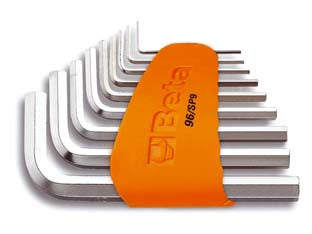 Chiavi maschio esagonali piegate cromate art.96/sc9 - in serie da pz.9 mm.1,5-2-2,5-3-4-5-6-8-10