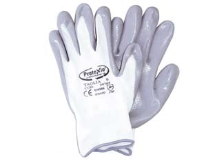 Guanti da lavoro in poliestere con palmo ricoperto in nitrile grigio - tg.XXL misura 11 - colore grigio