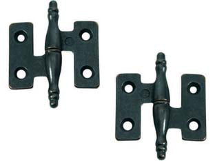 Cerniera barocco ala piana - mm.55 SX - in ottone bronzato