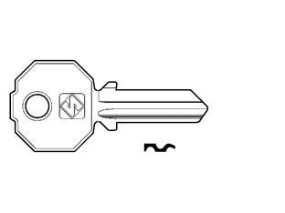 Chiavi per cilindri prefer 4 spine grandi pf212 - PF212 DX - In ottone nichelato, utilizzo principale: per serrature serranda
