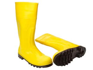 Stivali di sicurezza in pvc giallo en 345 - n°40 - con puntale e intersuola in acciaio