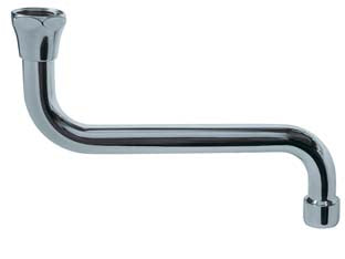 Canna lavello s in ottone cromato - cm.20 x ø mm.18 - canna per lavello a 'S' in ottone cromato, con attacco universale calotta F 3/4'