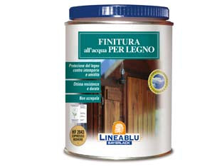 Finitura allacqua per legno - HF 2040 trasparente satinato ml.750 - dove si applica: manufatti in legno per interno e per quelli esposti all'esterno, infissi, serramenti, balconi, perlinature, ...