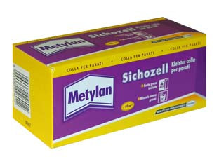 Colla per parati sichozell kleister - gr.125 - in scatola, adesivo in polvere a base di carbossimetilcellulosa, indicato per l’incollaggio di ogni tipo di carta da parati