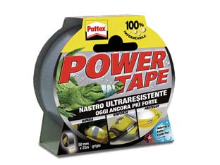 Pattex nastro adesivo power tape - mm.50h. in rotoli da mt.25 colore grigio - in blister, multifunzionale, speciale composizione a tre strati rinforzati da una trama di materiale plastico che lo rende 10...