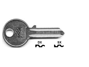 Chiavi 4 spine grandi 01320 - 01320001 DX (tipo silca CS 204) - in ottone nichelato, per lucchetti e cilindri