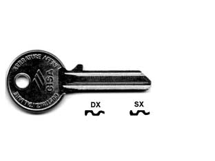 Chiavi 5 spine piccole 01410 - 01410001 DX (tipo silca CS 7) - in ottone nichelato, per lucchetti da 40 e cilindri