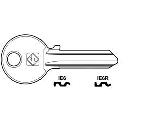 Chiavi per cilindri iseo 5 spine grandi - IE6 DX - in ottone nichelato, profilo dorsato