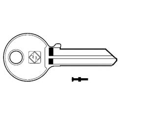 Chiavi per cilindri iseo 5 spine grandi ie9 - IE9 - in ottone nichelato, profilo dorsato