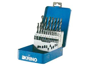 Punte hss in set da 19 pezzi - in scatola di metallo. contiene 19 punte HSS rullate visidex per metallo:, ø mm.1-1,5-2-2,5-3-3,5-4-4,5-5-5,5-6-6,5-7-7,5-8-8...