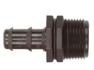 Raccordo portagomma con filetto in polipropilene - ø mm.25x M 3/4' - con portagomma filettato maschio