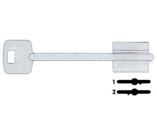 Chiavi doppia mappa 00120 - 00120002 SX (tipo silca CSL) - in ottone nichelato, a 6 leve testa nylon