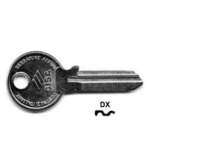 Chiavi 4 spine piccole 01420 - 01420001 DX (tipo silca CS 6) - in ottone nichelato, per lucchetti da 30 e cilindri