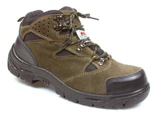 Scarpa da lavoro alta trekking s1p - n°41 - CE EN 20345 S1P tomaia in pelle scamosciata marrone con doppie cuciture ed inserti rinforzati in pelle nera e cordura, allacc...