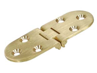 Cerniera ottone a biscotto con fermo - mm.30x80 - in ottone satinato