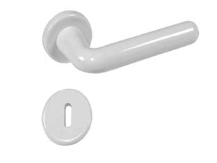 Maniglia con rosetta in nylon - bianco - maniglia con rosetta in resina poliammidica (nylon) mod.margherita