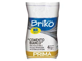 K2 linea briko cemento bianco in polvere - Kg.4 in busta - cemento bianco per lavori di riparazione e stuccatura, per interni ed esterni, colore bianco