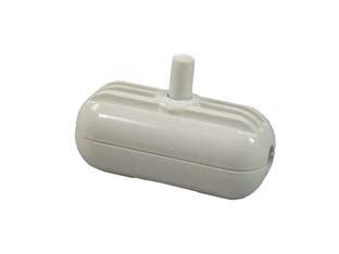 Interruttore a barilotto bianco - interruttore passante a pulsante 250V-2A, cablaggio rapido, corpo materiale termo plastico, chiusura con viti