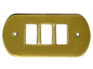 Coprinterruttori bordo tondo 3 posti in ottone satinato - in ottone satinato - Nessuna Descrizione per questo prodotto