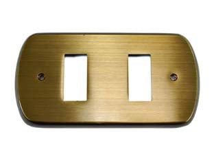 Coprinterruttori svedese 2 posti in ottone satinato fume - in ottone satinato-fumè - Nessuna Descrizione per questo prodotto
