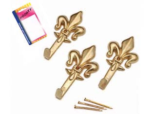 Ganci per quadri giglio oro grandi in blister - mm.47, in bl.3 pz. - Nessuna Descrizione per questo prodotto
