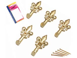 Ganci per quadri giglio oro piccoli in blister - mm.33, in bl.5 pz. - Nessuna Descrizione per questo prodotto