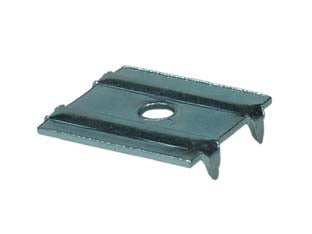 Piastrina fermaschienale a quattro punte - mm.21x17x4h. - in acciaio zincato