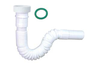 Canotti estensibili di scarico - ø mm.32/40 ghiera F 1'1/4 - adatto per scarico bidet, lavabi e lavelli, senza armatura, colore bianco, in polipropilene, ghiera in plastica