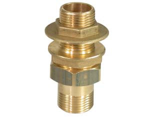 Raccordo per cassone dritto - M 1/2' - filetto maschio con doppia ghiera filettata, in ottone giallo