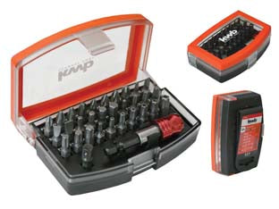 Inserti magnetici 32 pezzi - contiene inserti a taglio, phillips, esagonali, torx, pozidrive e portainserto in acciaio al cromo vanadio