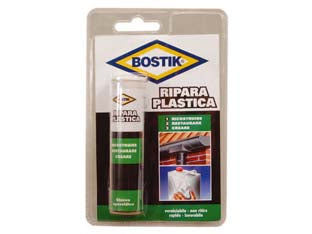Stucco epossidico ripara plastica - gr.56 - in blister, stucco epossidico indurisce in pochi minuti, sigilla cavi elettrici con scatole di connessione, utilizzabile sott...