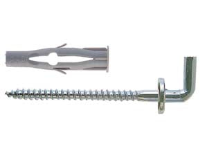 Tassello in nylon con gancio fu-h - ø mm.8x50 gancio mm.4,5x65 - fornito con gancio aperto zincocromato con collare