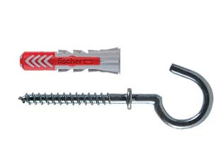 Tassello in nylon duopower 6/1 - fornito con occhiolo aperto in acciaio zincocromato