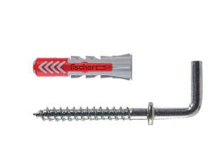 Tassello in nylon duopower 6/2 - fornito con gancio aperto da mm.14 in acciaio zincocromato