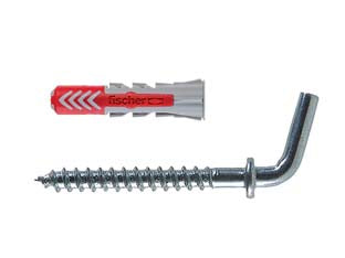 Tassello in nylon duopower 6/8 - fornito con gancio aperto corto da mm.10 in acciaio zincocromato