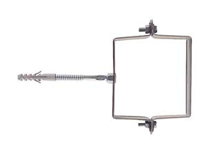 Collari per pluviali quadri scp-v - SCP-V mm.80x80 tassello ø mm.10 - in acciaio verniciato testa di moro