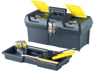 Cassetta portautensili serie 2000 - cm.32,2x13,5x17,7h. (1-92-064) - in polipropilene, 2 contenitori ORGANIZER inserito nel coperchio (con apertura indipendente dalla cassetta), vaschetta estrai...